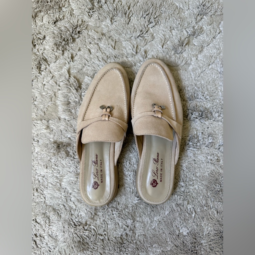 Loro Piana Beige Suede Loafers